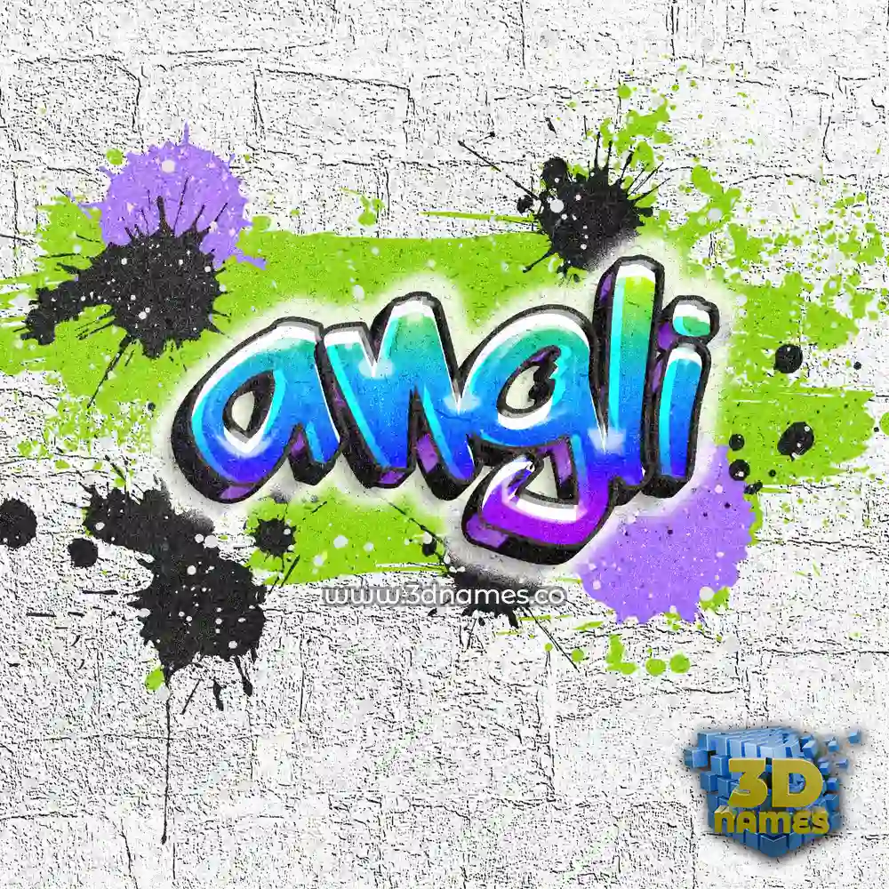 angli in Graffiti Grunge style - 3D name wallpaper