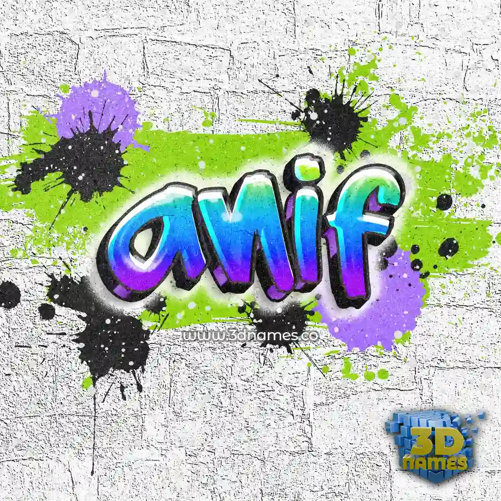anif in Graffiti Grunge style - 3D name wallpaper