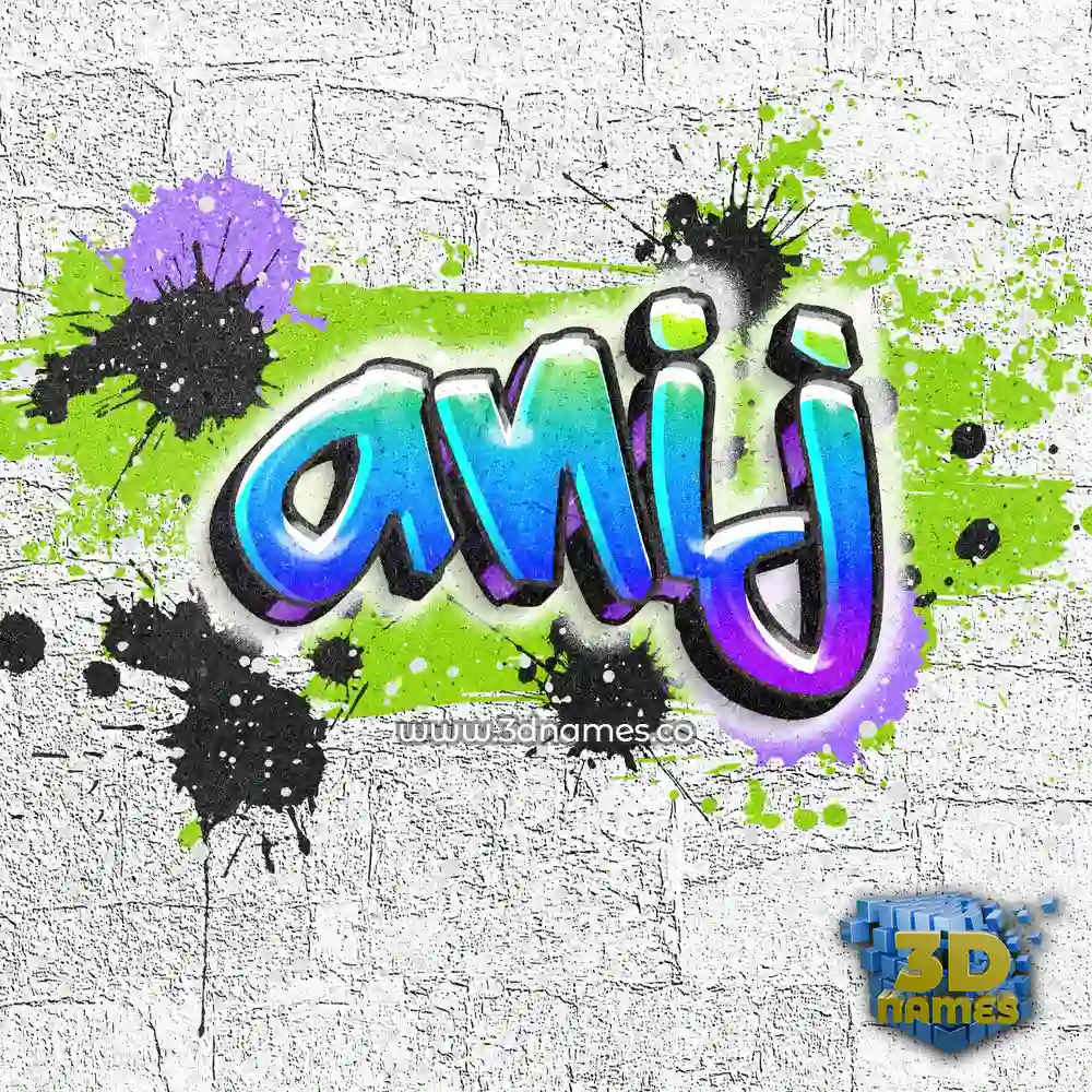 anij in Graffiti Grunge style - 3D name wallpaper