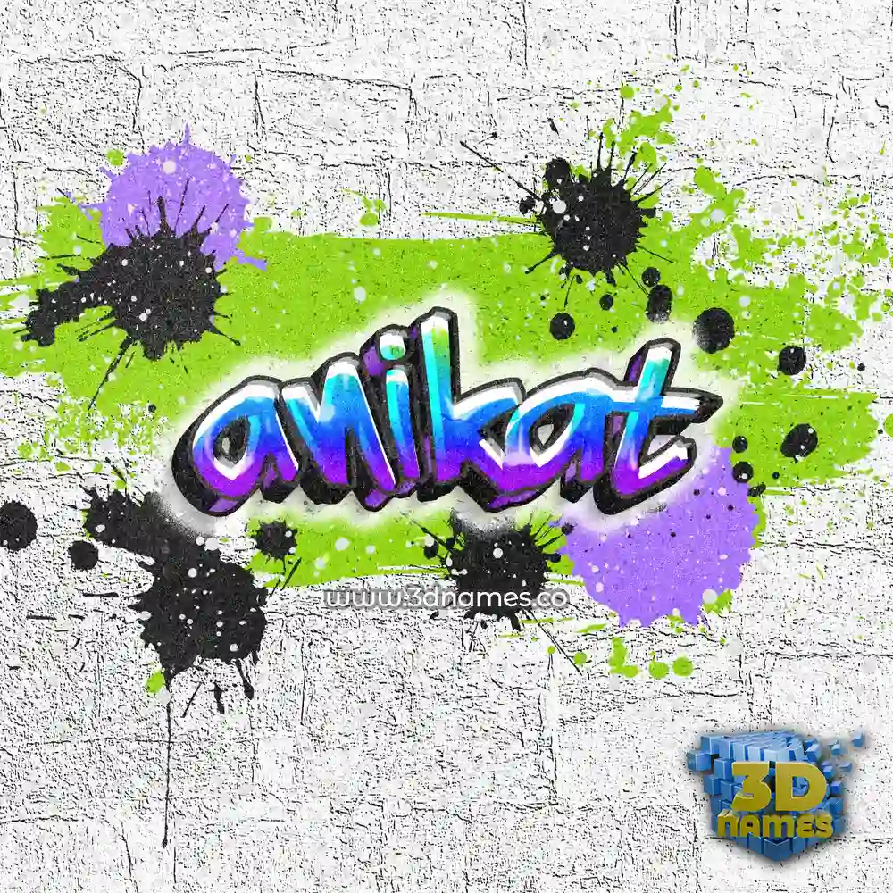 anikat in Graffiti Grunge style - 3D name wallpaper