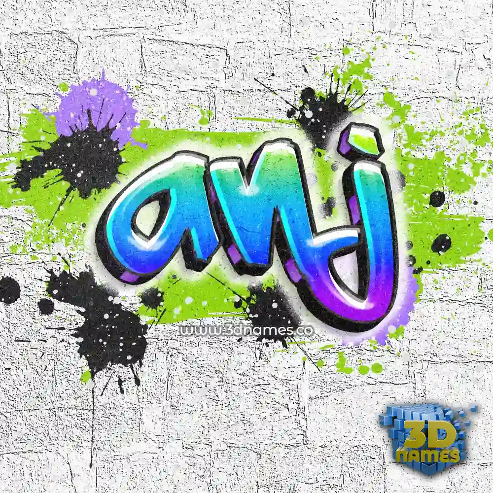 anj in Graffiti Grunge style - 3D name wallpaper