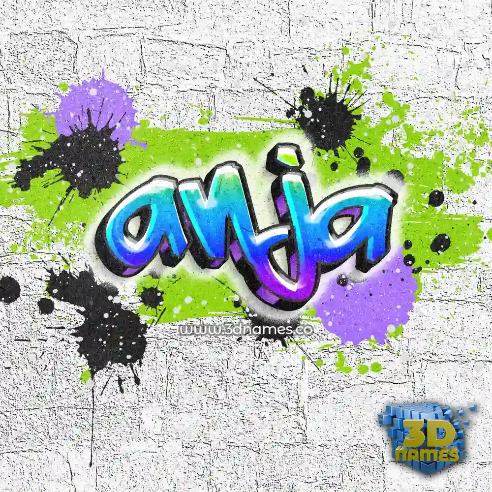 anja in Graffiti Grunge style - 3D name wallpaper