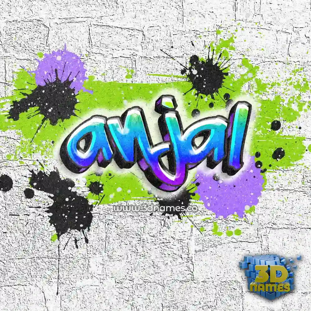 anjal in Graffiti Grunge style - 3D name wallpaper