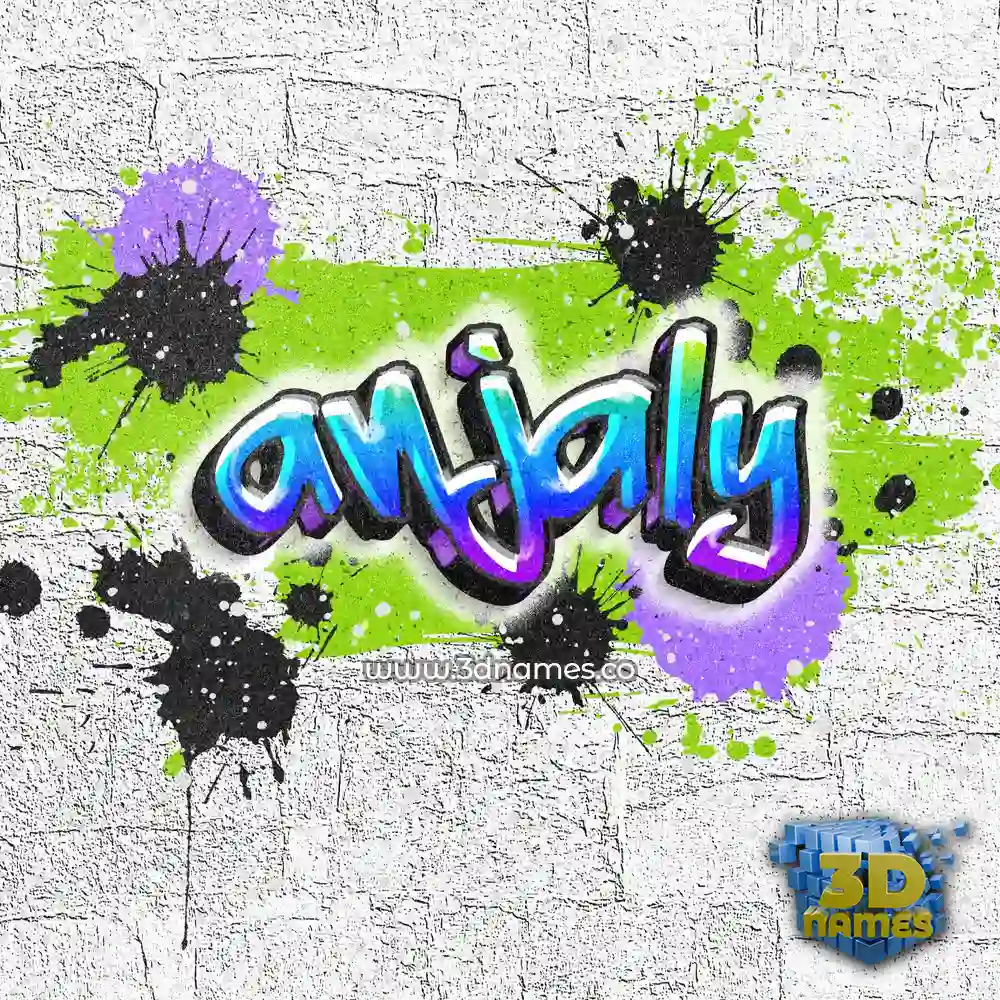 anjaly in Graffiti Grunge style - 3D name wallpaper