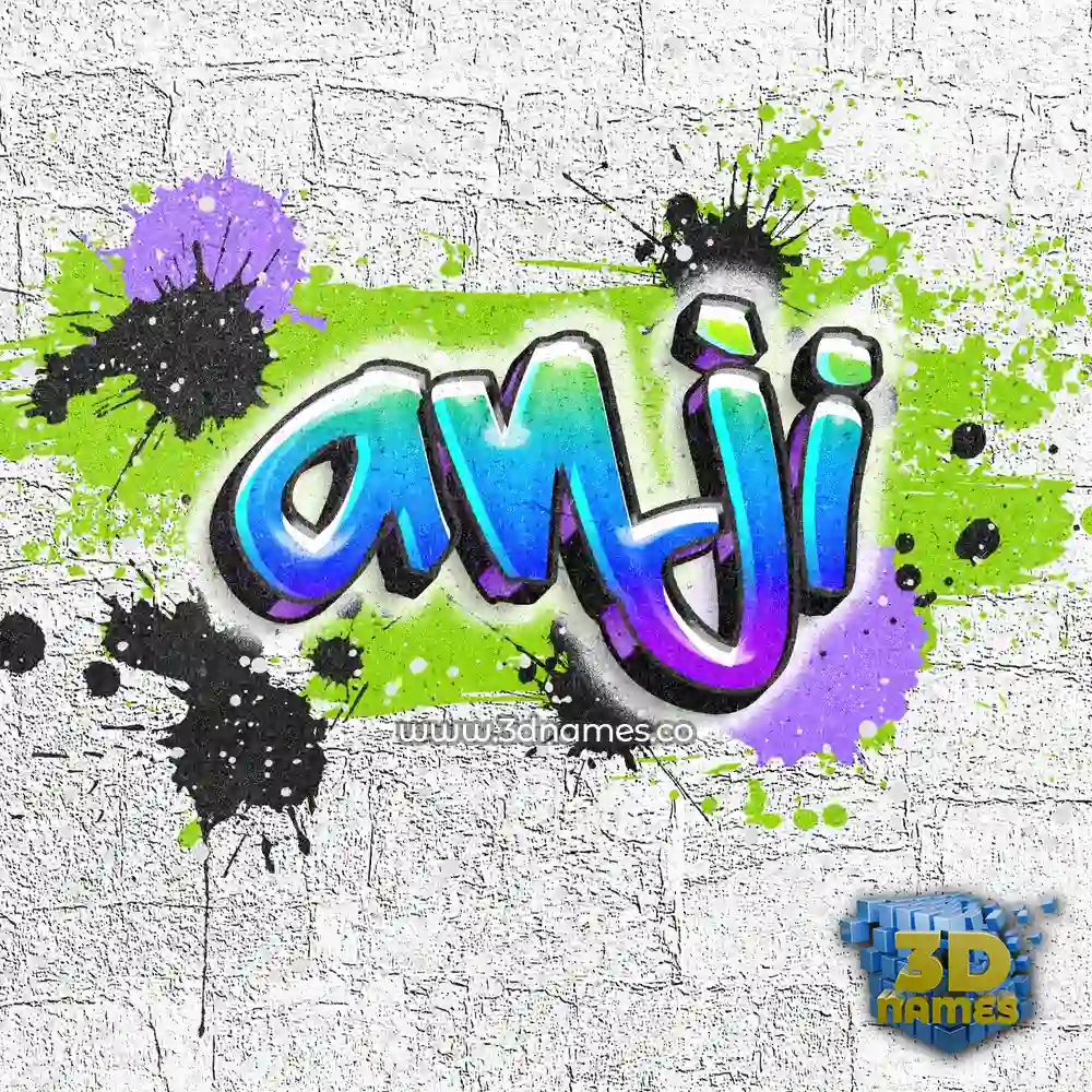 anji in Graffiti Grunge style - 3D name wallpaper