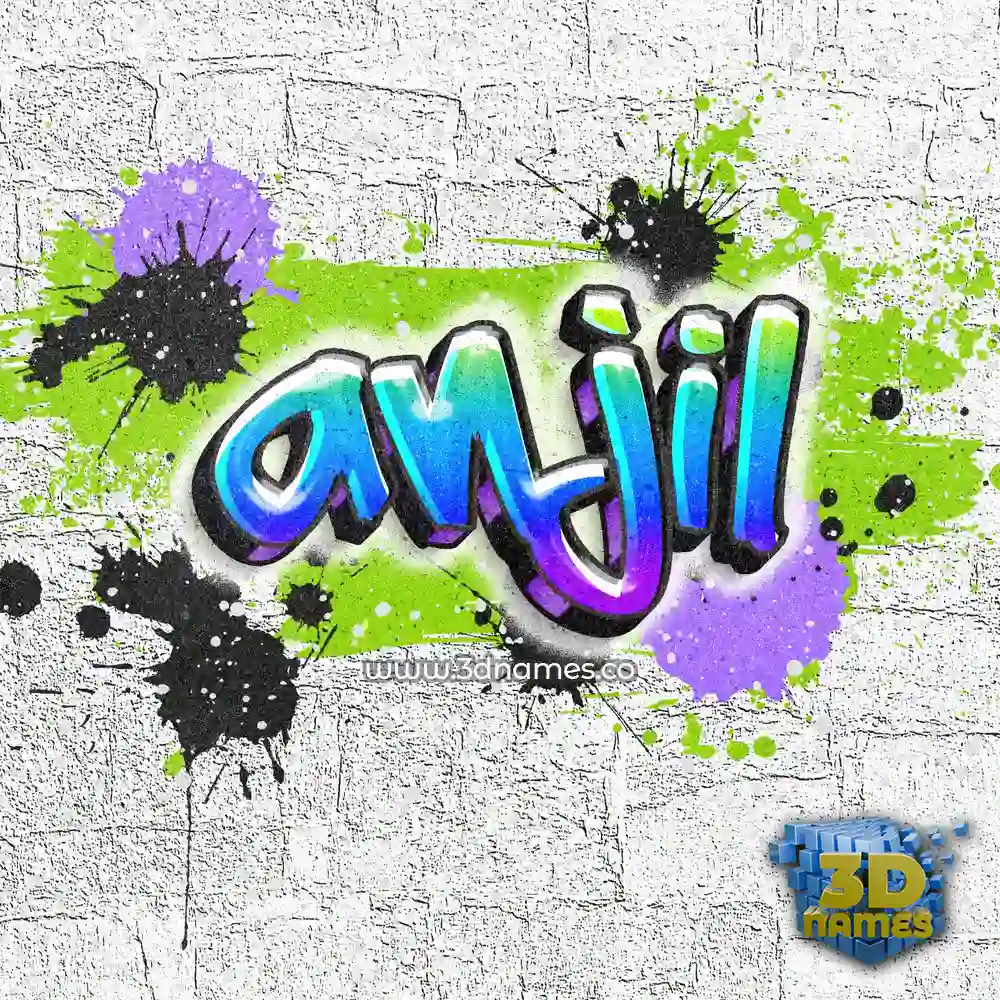 anjil in Graffiti Grunge style - 3D name wallpaper