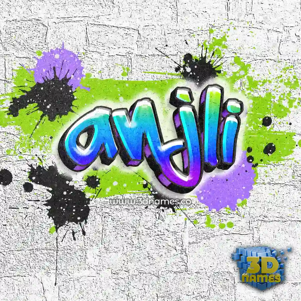 anjli in Graffiti Grunge style - 3D name wallpaper
