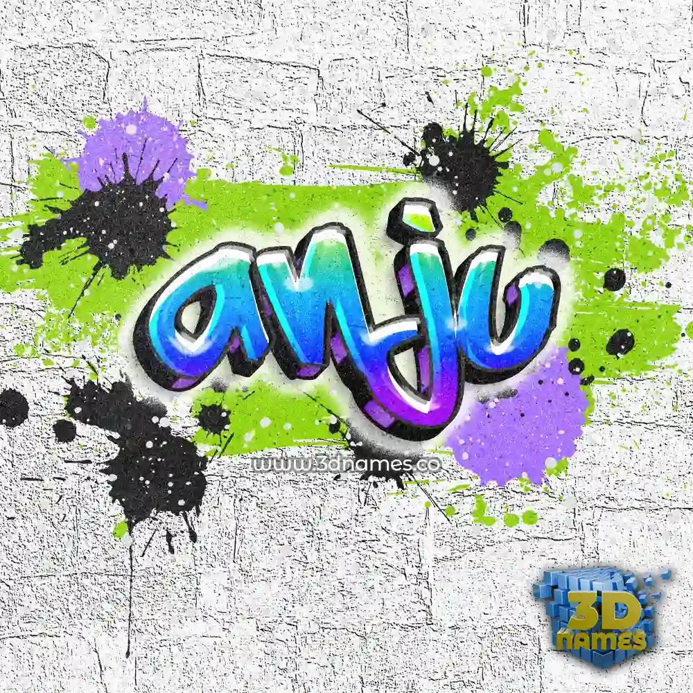 anju in Graffiti Grunge style - 3D name wallpaper