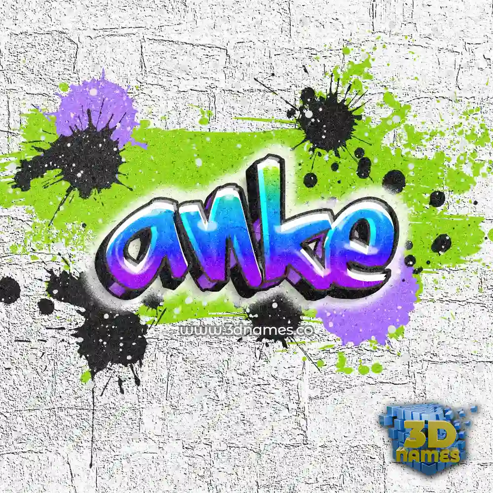 anke in Graffiti Grunge style - 3D name wallpaper