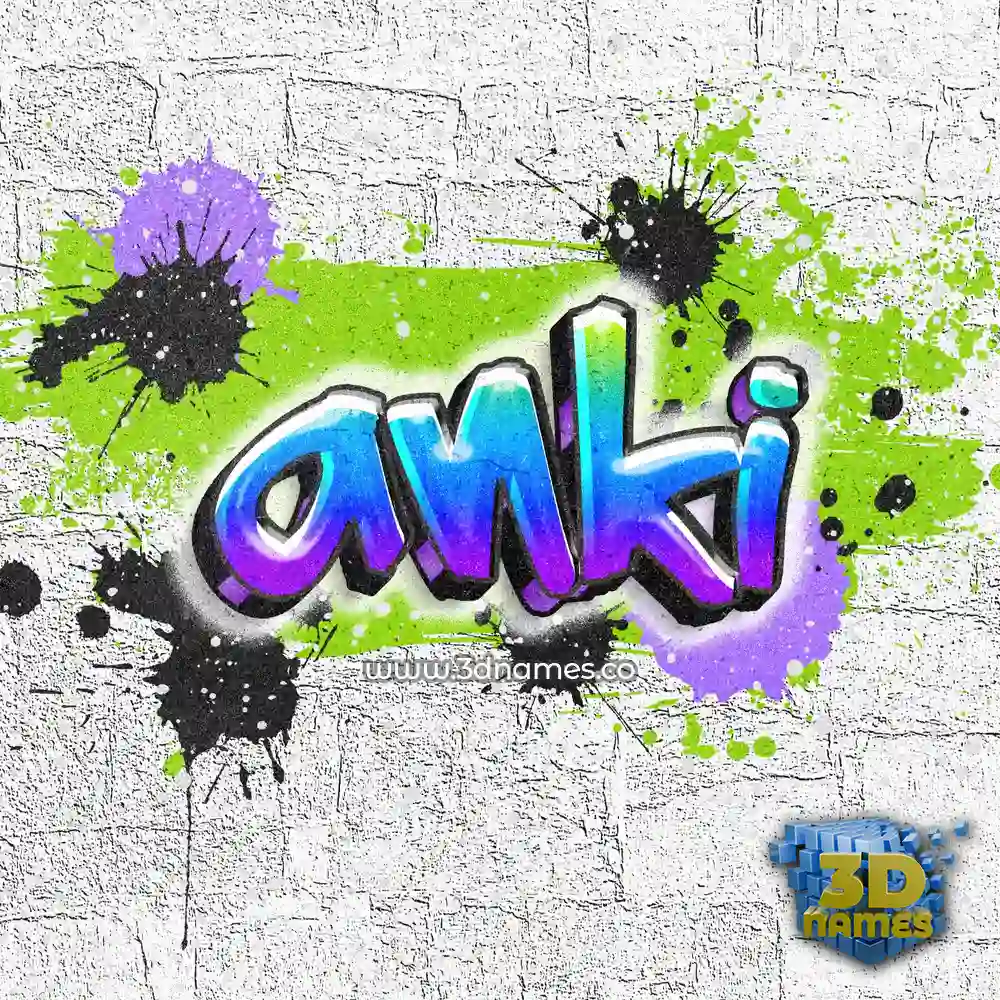 anki in Graffiti Grunge style - 3D name wallpaper