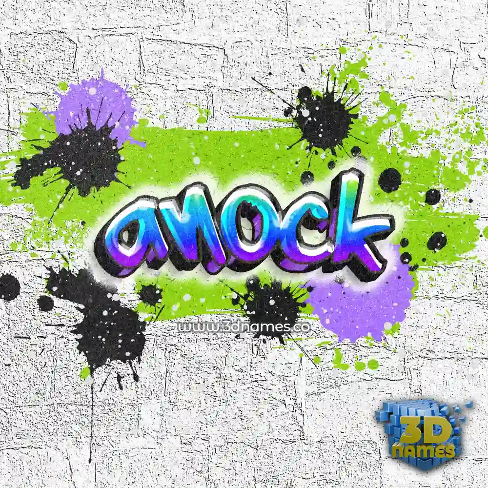 anock in Graffiti Grunge style - 3D name wallpaper
