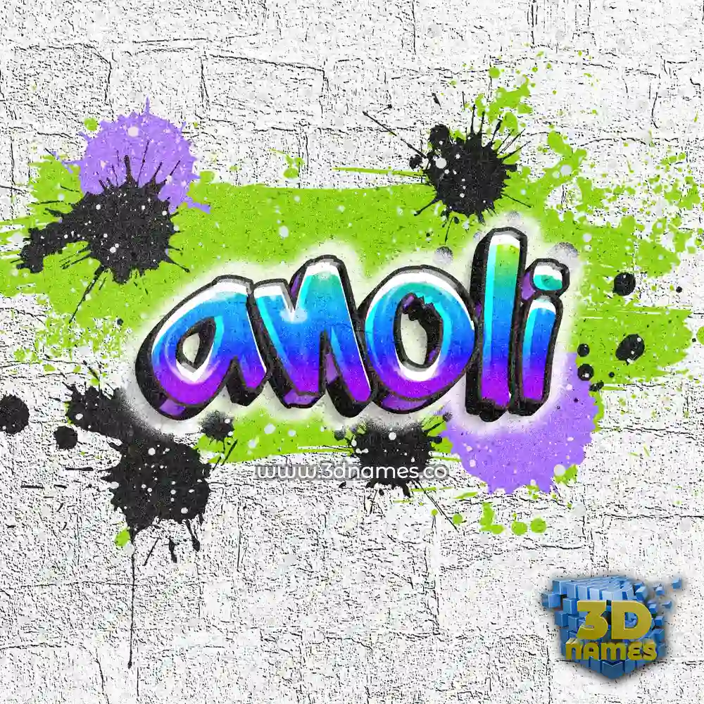 anoli in Graffiti Grunge style - 3D name wallpaper
