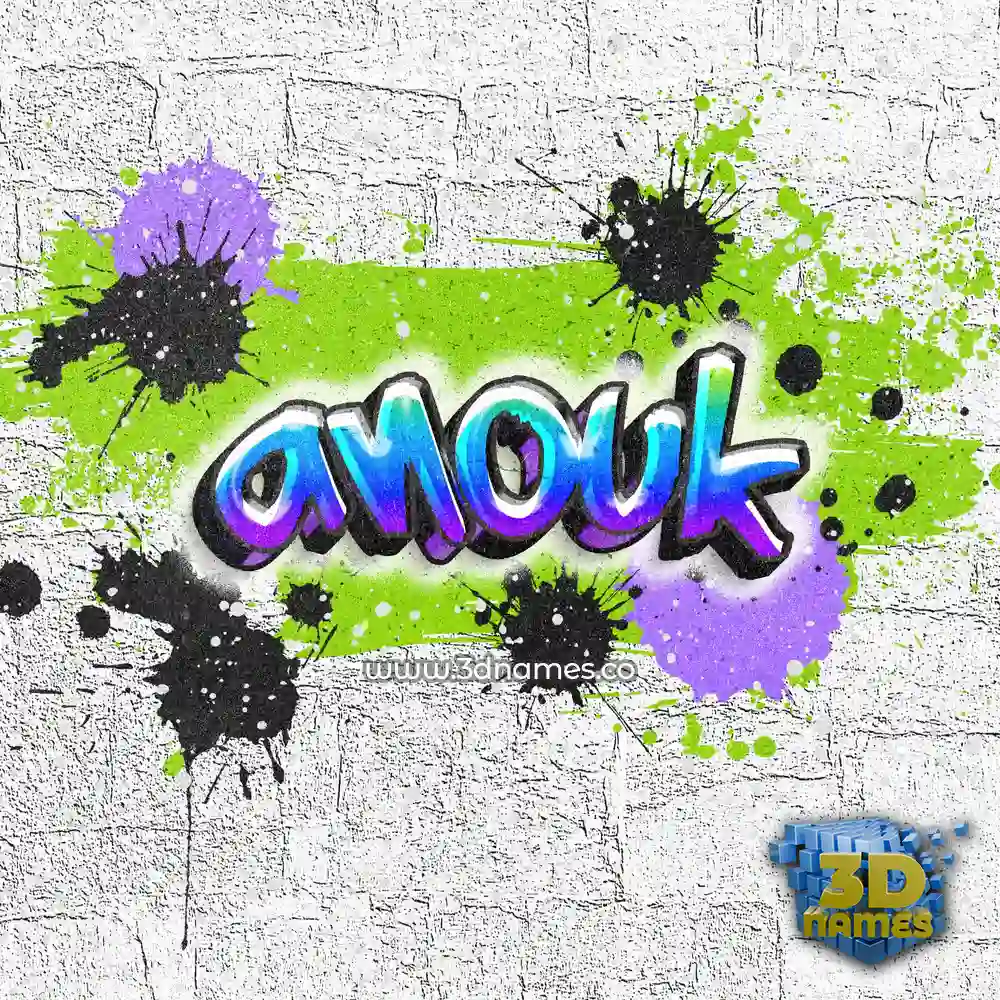 anouk in Graffiti Grunge style - 3D name wallpaper