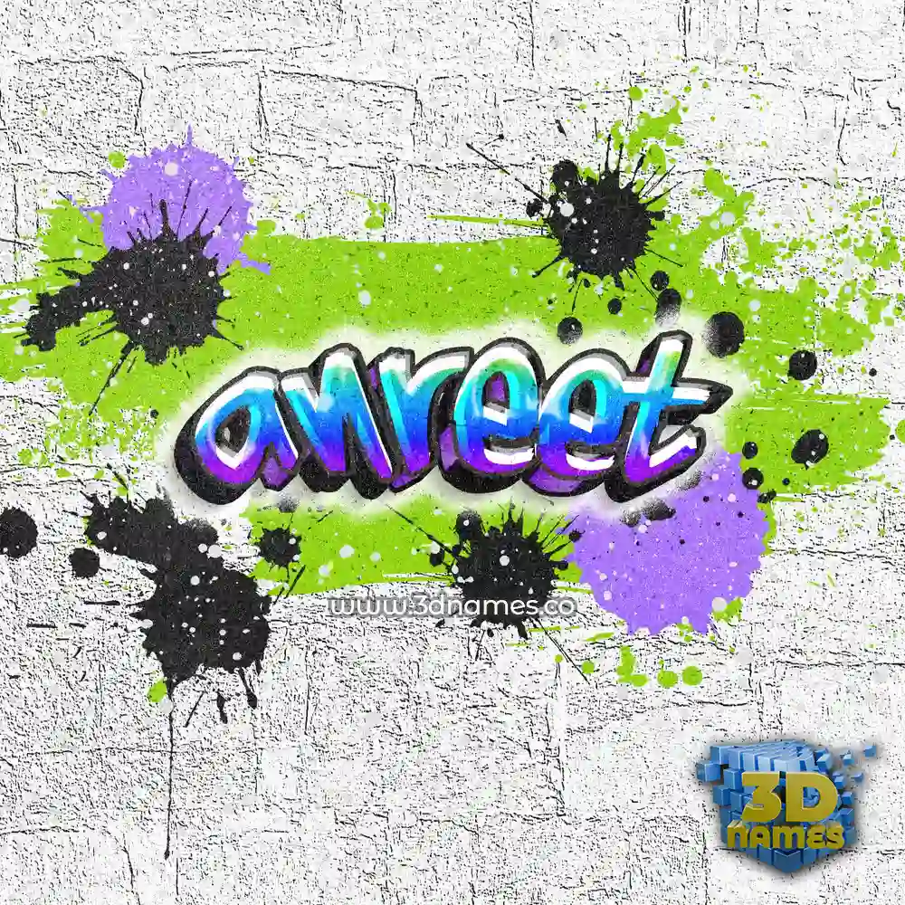anreet in Graffiti Grunge style - 3D name wallpaper