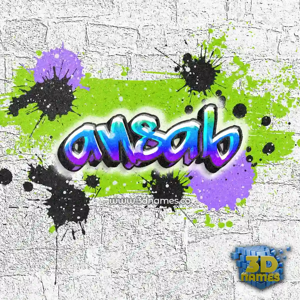 ansab in Graffiti Grunge style - 3D name wallpaper
