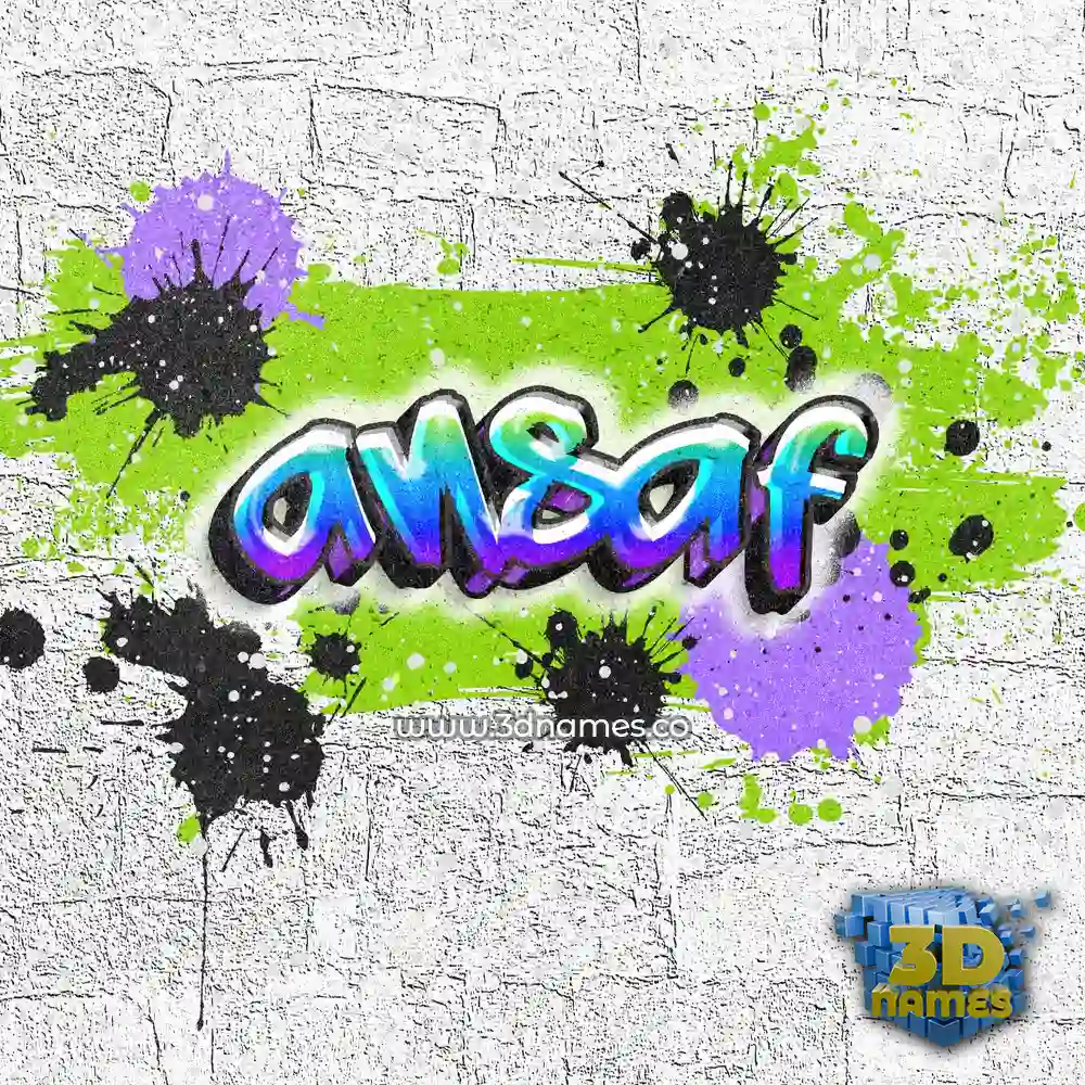 ansaf in Graffiti Grunge style - 3D name wallpaper
