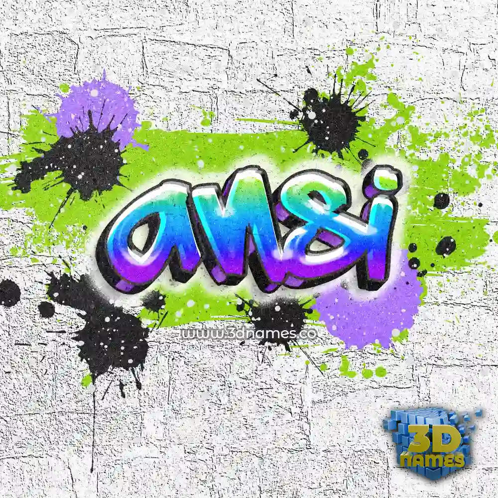 ansi in Graffiti Grunge style - 3D name wallpaper