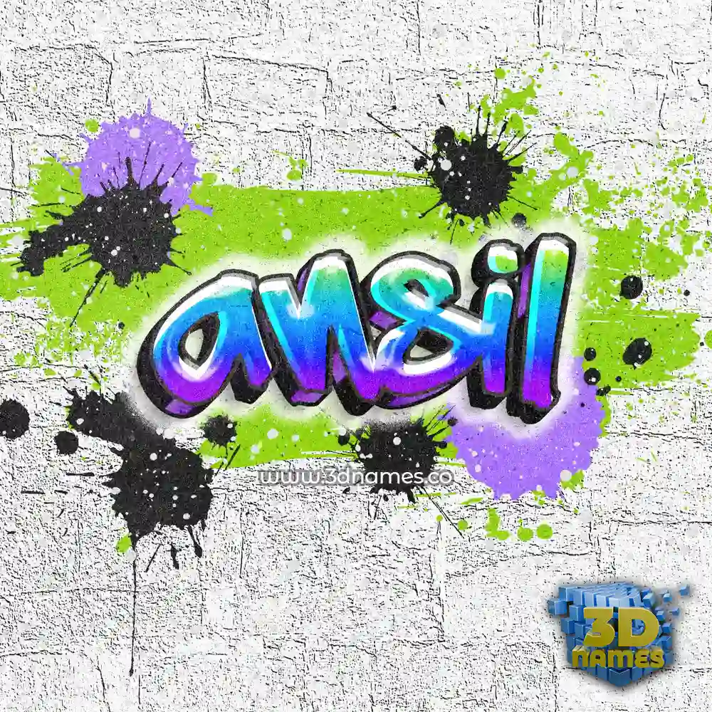 ansil in Graffiti Grunge style - 3D name wallpaper