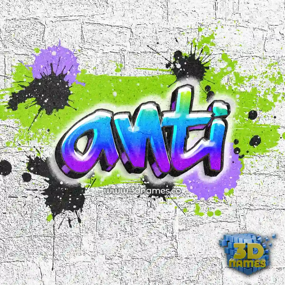 anti in Graffiti Grunge style - 3D name wallpaper