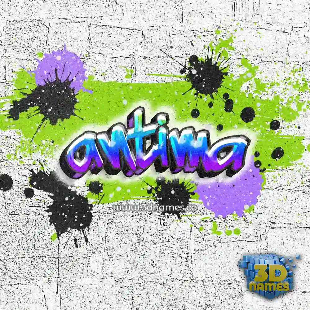 antima in Graffiti Grunge style - 3D name wallpaper