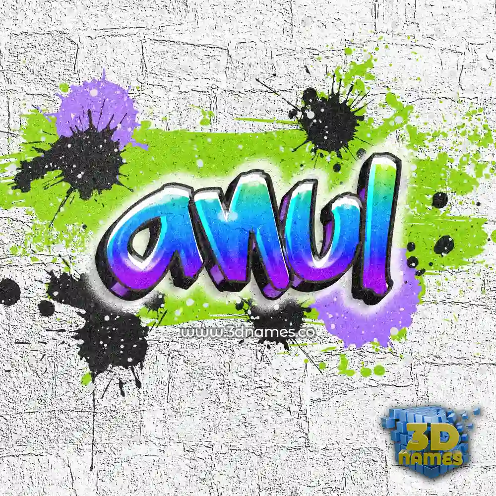anul in Graffiti Grunge style - 3D name wallpaper