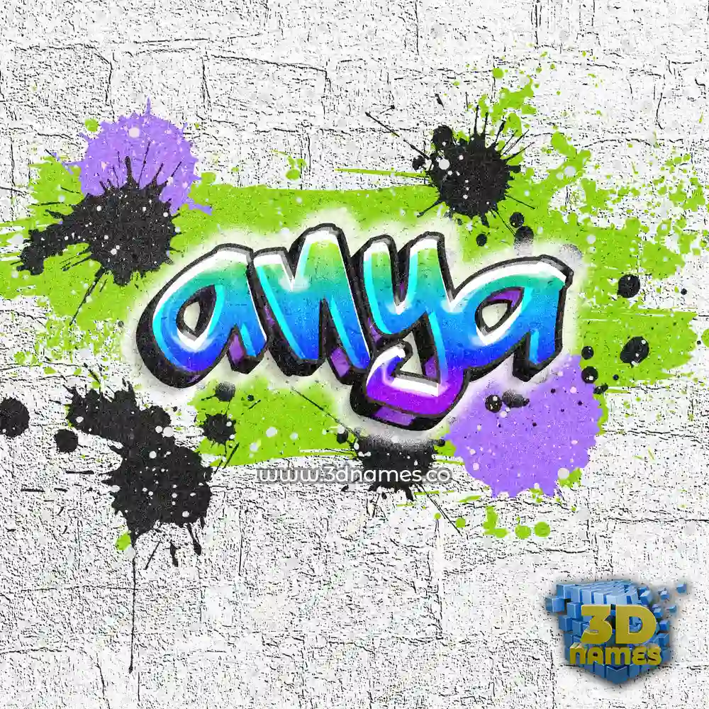 anya in Graffiti Grunge style - 3D name wallpaper