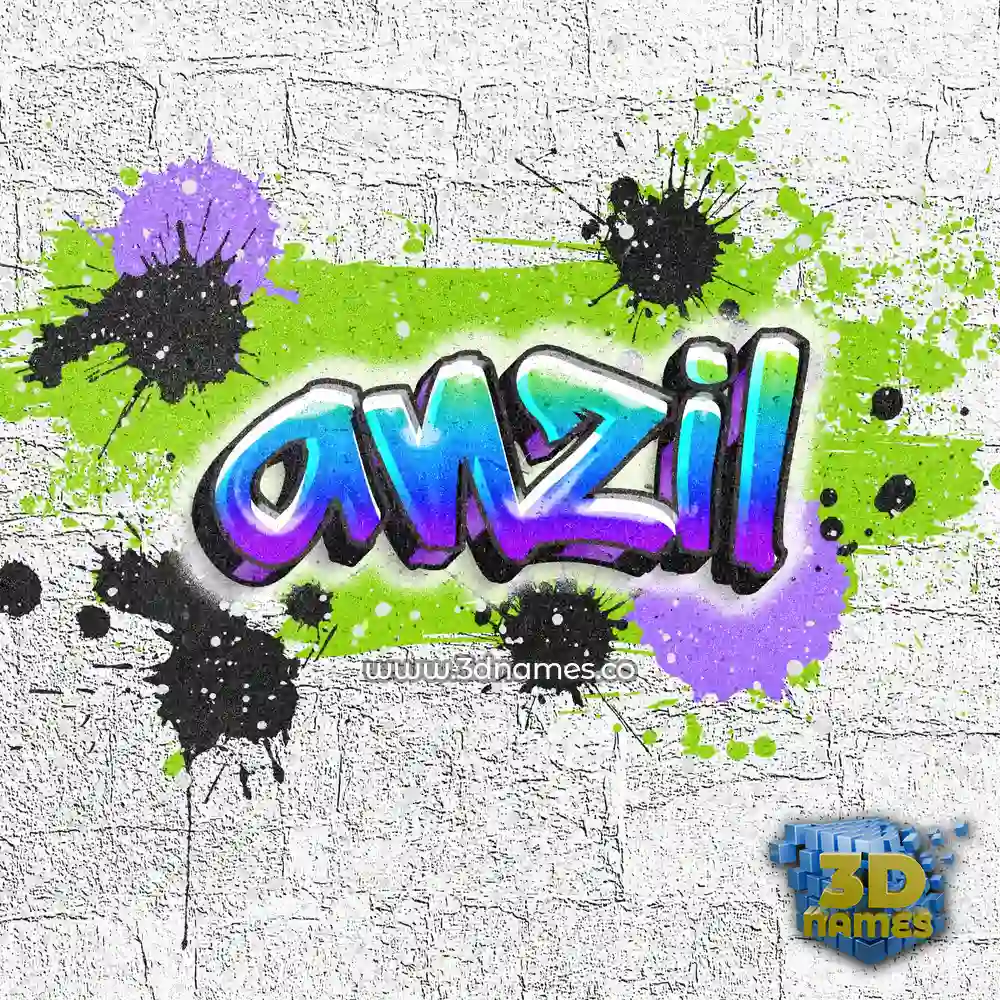 anzil in Graffiti Grunge style - 3D name wallpaper