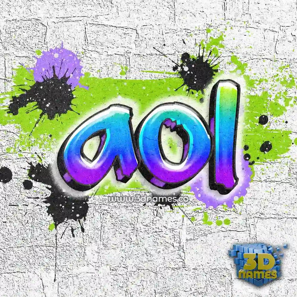aol in Graffiti Grunge style - 3D name wallpaper