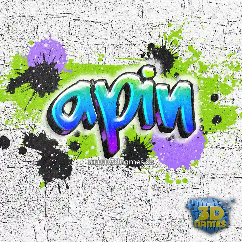 apin in Graffiti Grunge style - 3D name wallpaper