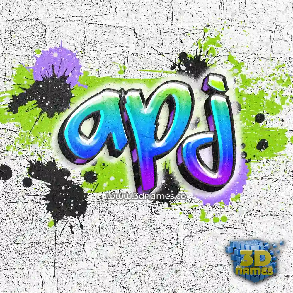 apj in Graffiti Grunge style - 3D name wallpaper