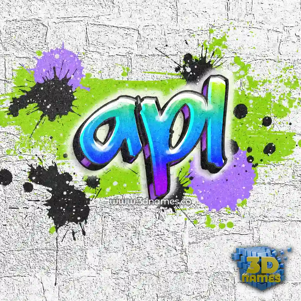 apl in Graffiti Grunge style - 3D name wallpaper