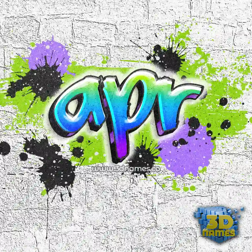 apr in Graffiti Grunge style - 3D name wallpaper