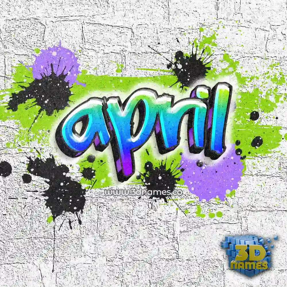 april in Graffiti Grunge style - 3D name wallpaper