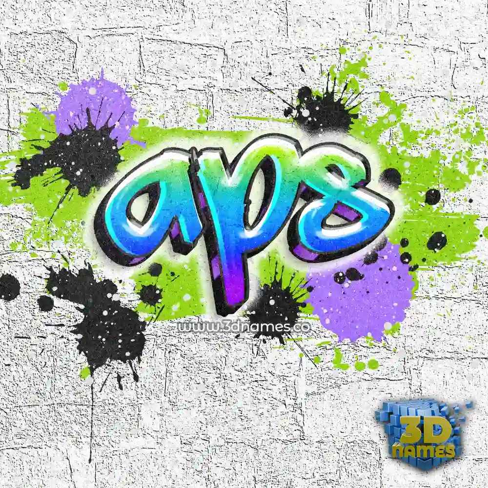 aps in Graffiti Grunge style - 3D name wallpaper