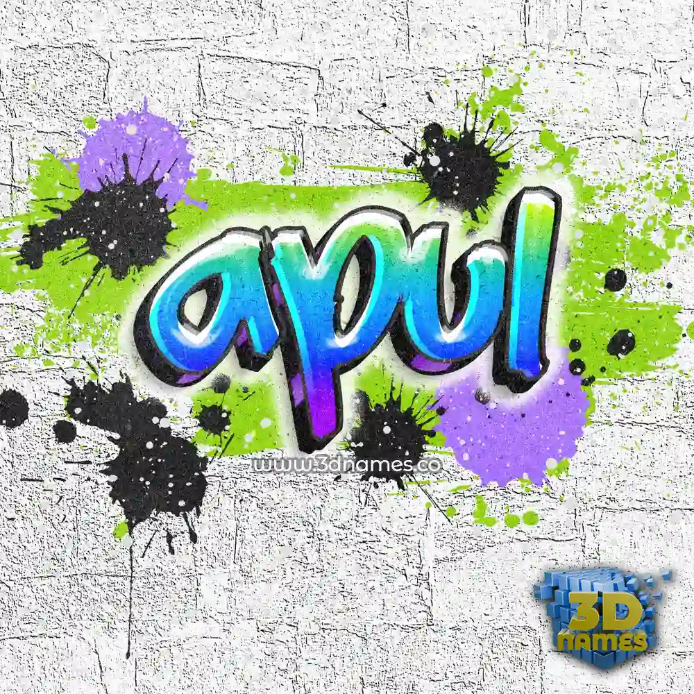 apul in Graffiti Grunge style - 3D name wallpaper