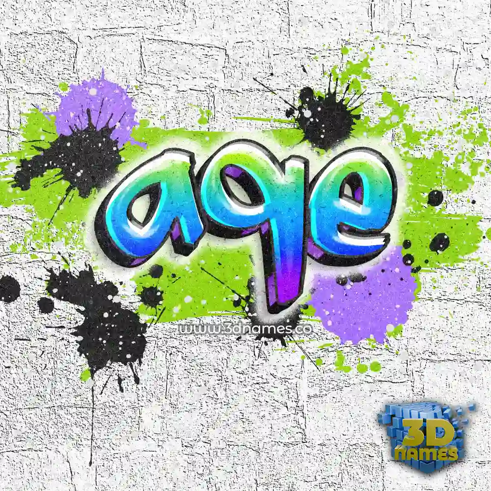 aqe in Graffiti Grunge style - 3D name wallpaper