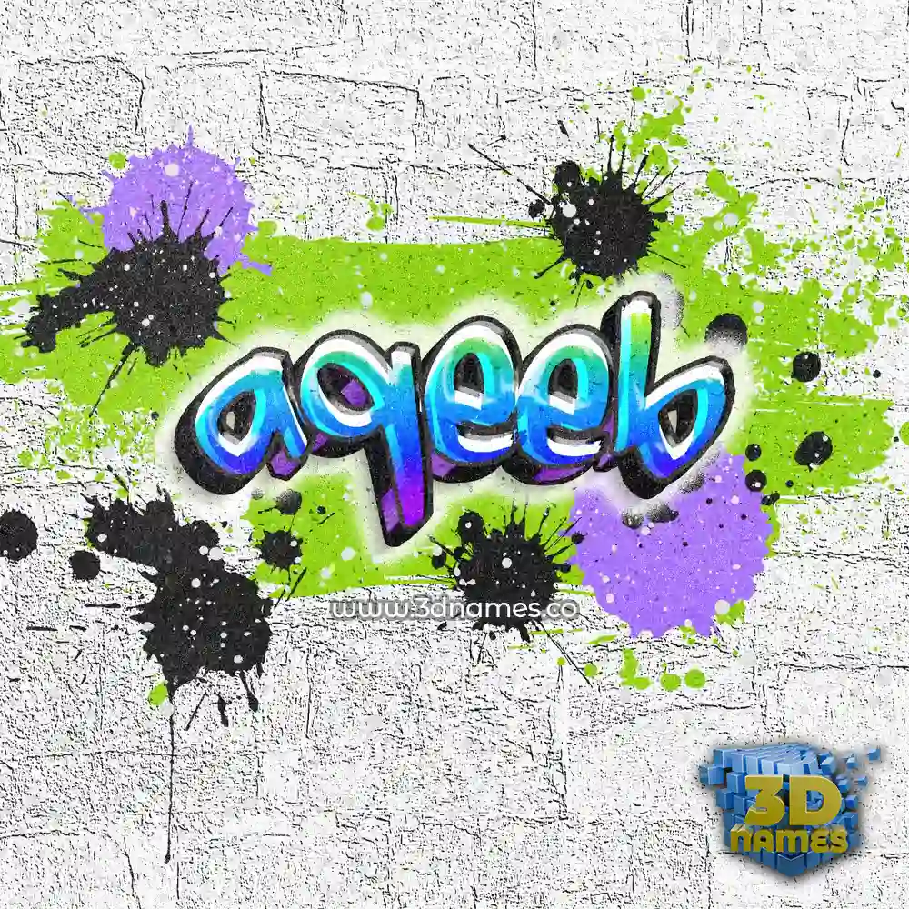 aqeeb in Graffiti Grunge style - 3D name wallpaper