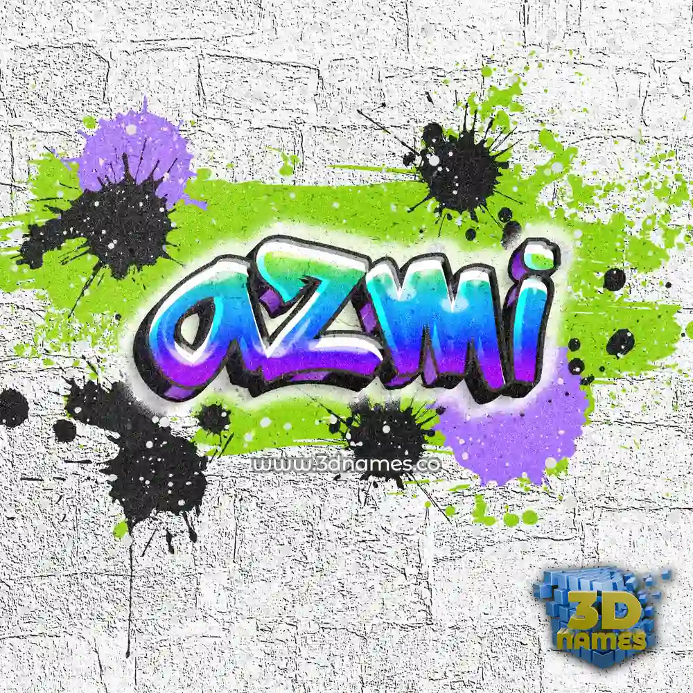 azmi in Graffiti Grunge style - 3D name wallpaper