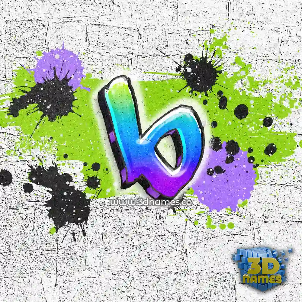 b in Graffiti Grunge style - 3D name wallpaper