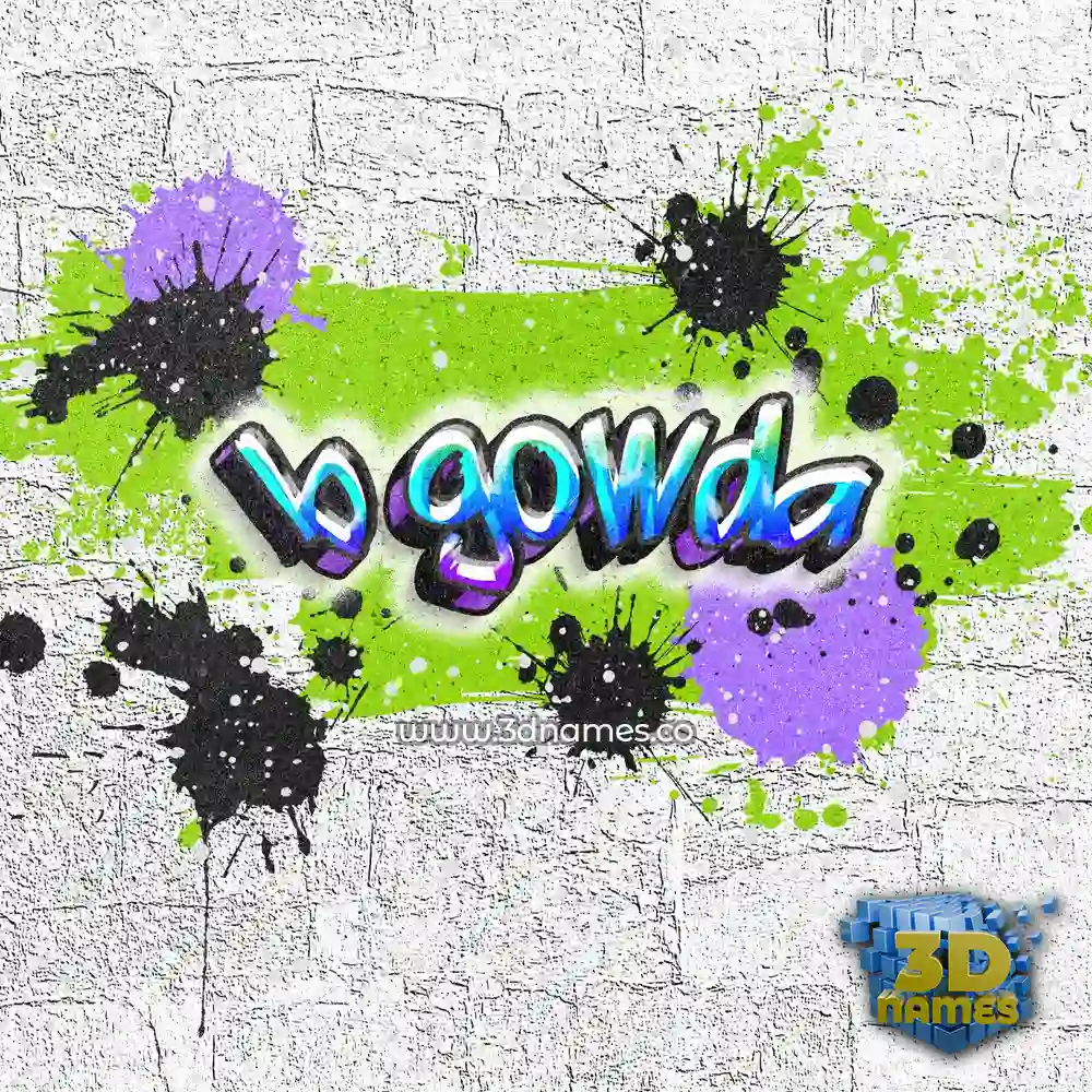 b gowda in Graffiti Grunge style - 3D name wallpaper