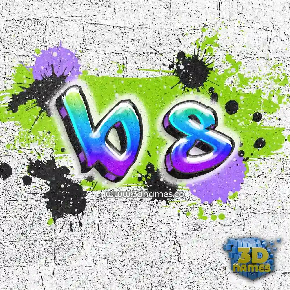 b s in Graffiti Grunge style - 3D name wallpaper