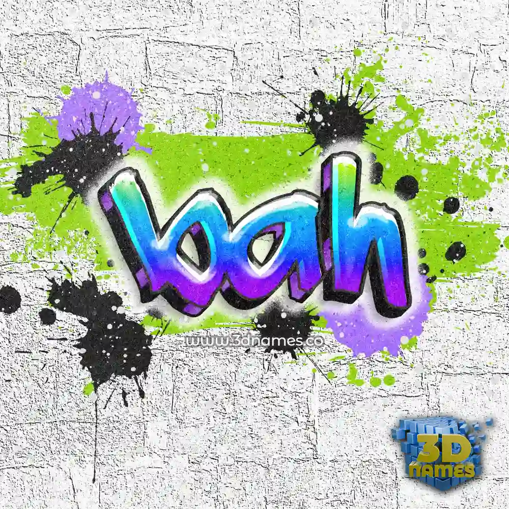 bah in Graffiti Grunge style - 3D name wallpaper