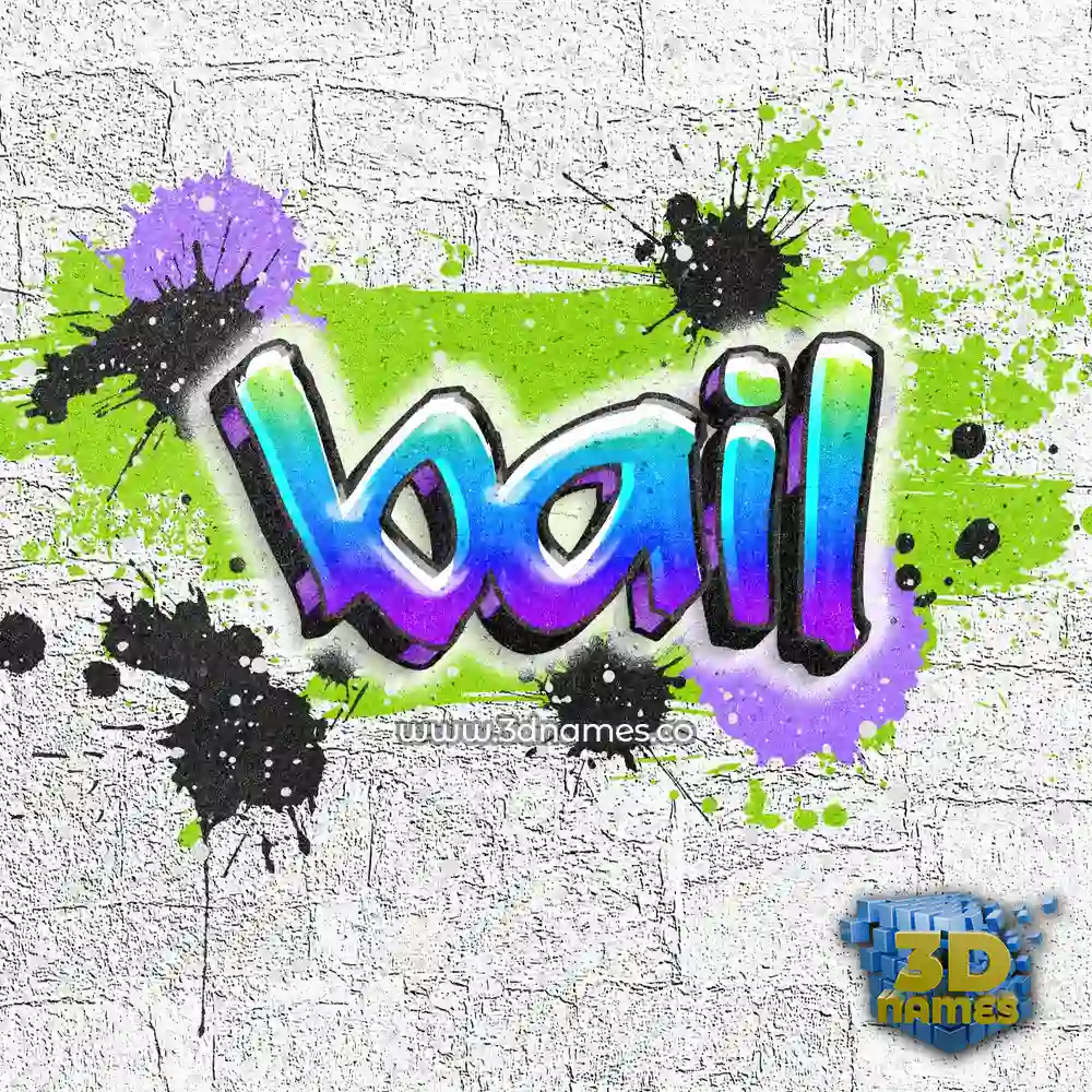 bail in Graffiti Grunge style - 3D name wallpaper