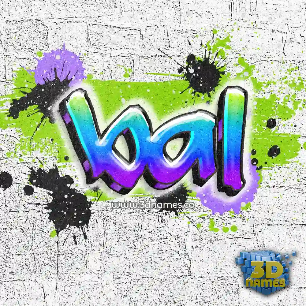 bal in Graffiti Grunge style - 3D name wallpaper