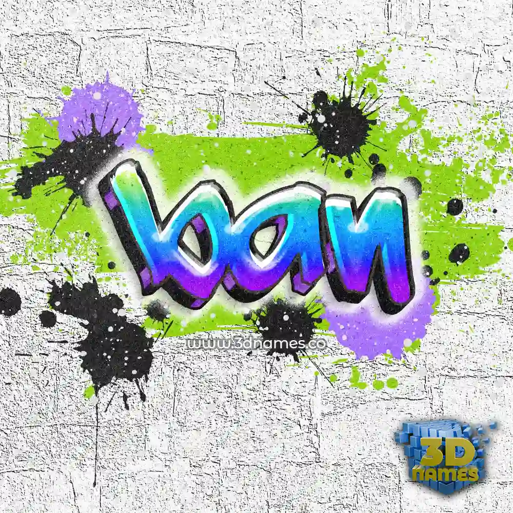 ban in Graffiti Grunge style - 3D name wallpaper
