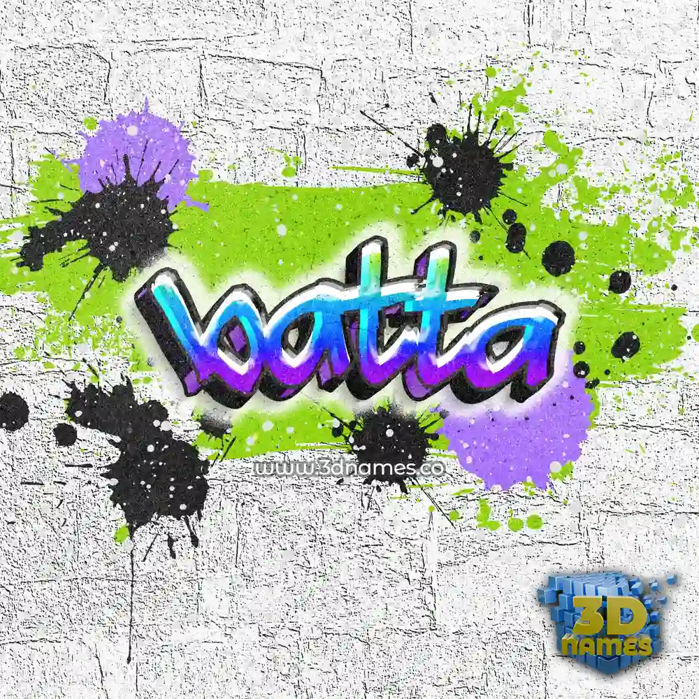 batta in Graffiti Grunge style - 3D name wallpaper
