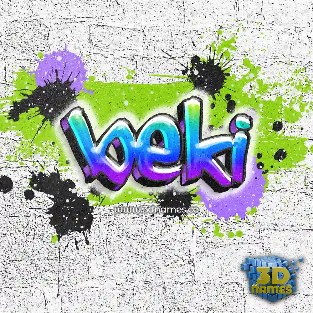 beki in Graffiti Grunge style - 3D name wallpaper