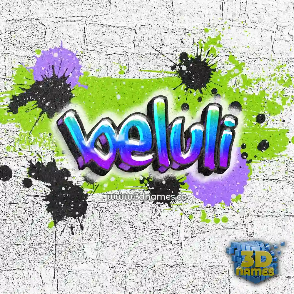beluli in Graffiti Grunge style - 3D name wallpaper