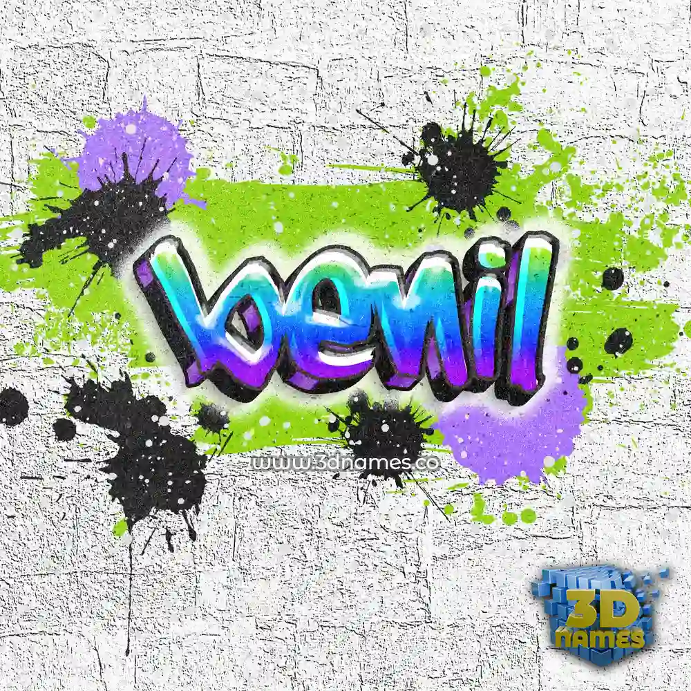 benil in Graffiti Grunge style - 3D name wallpaper