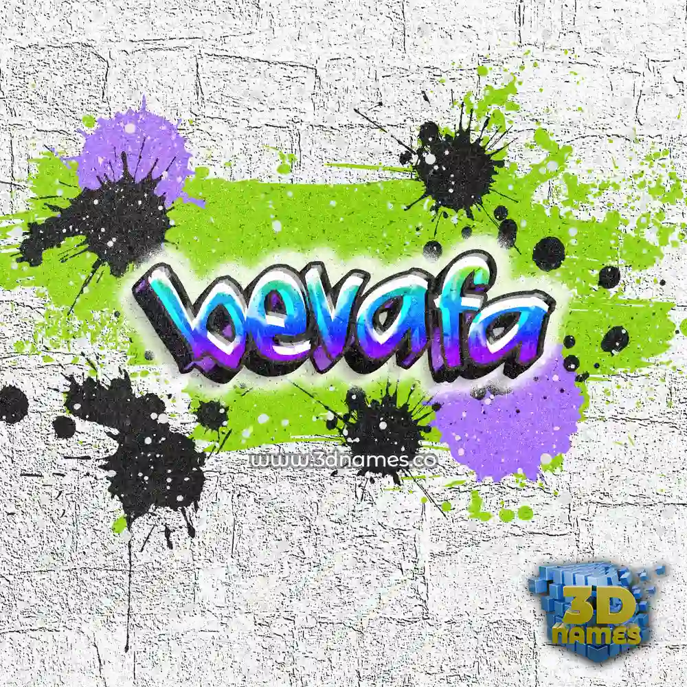 bevafa in Graffiti Grunge style - 3D name wallpaper